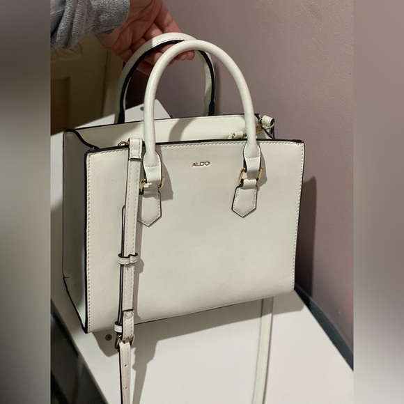 Aldo Shoulder/Hand Bag Purse, White with hints of Gold,Black and Brown. - Picture 1 of 8